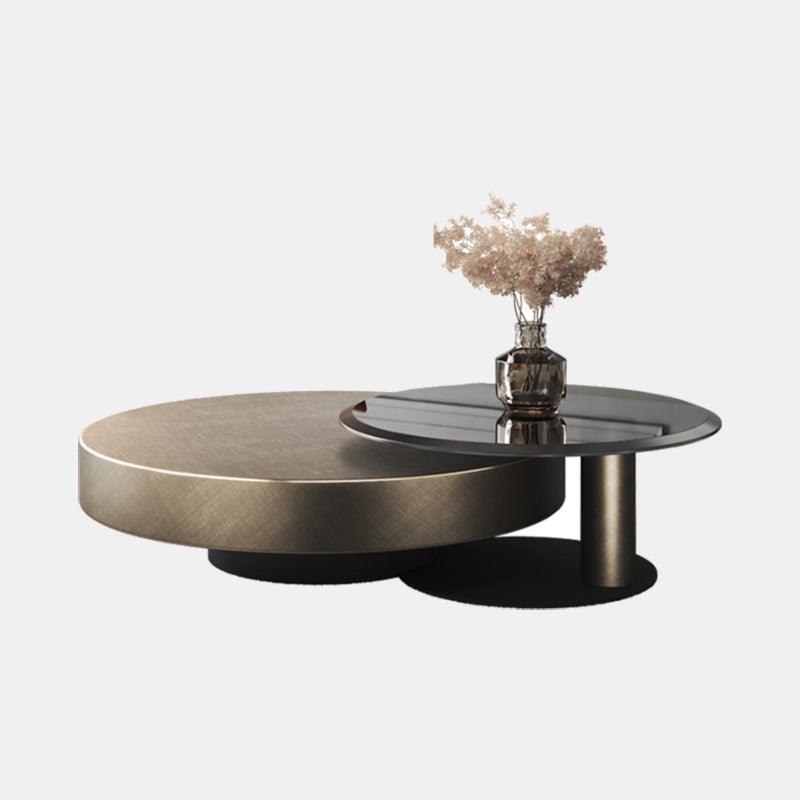 Gold Nesting Coffee Table, With Black Side Table