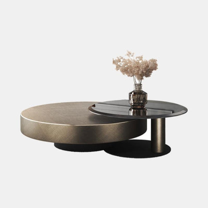 Gold Nesting Coffee Table, With Black Side Table