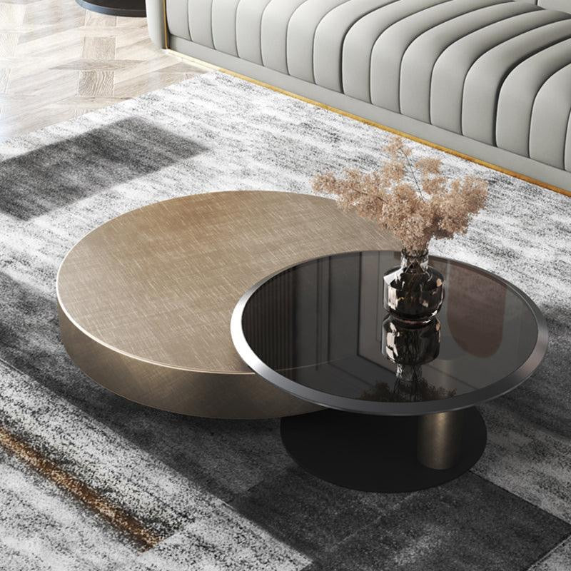 Gold Nesting Coffee Table, With Black Side Table