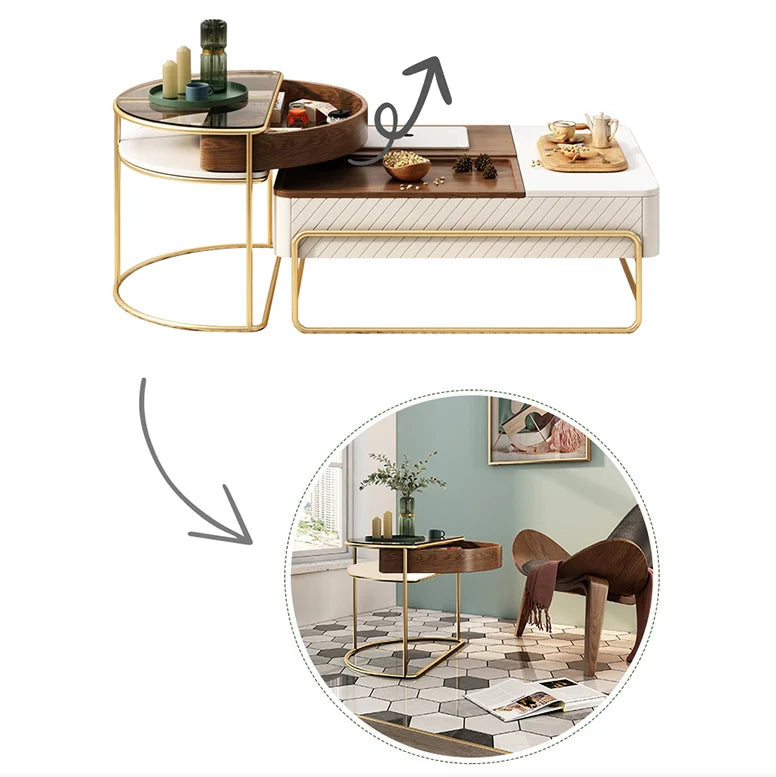 Bagnell Lift Up Coffee Table, Walnut, Extendable Coffee Table