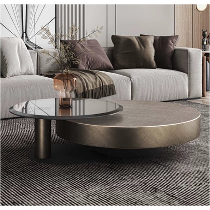Gold Nesting Coffee Table, With Black Side Table