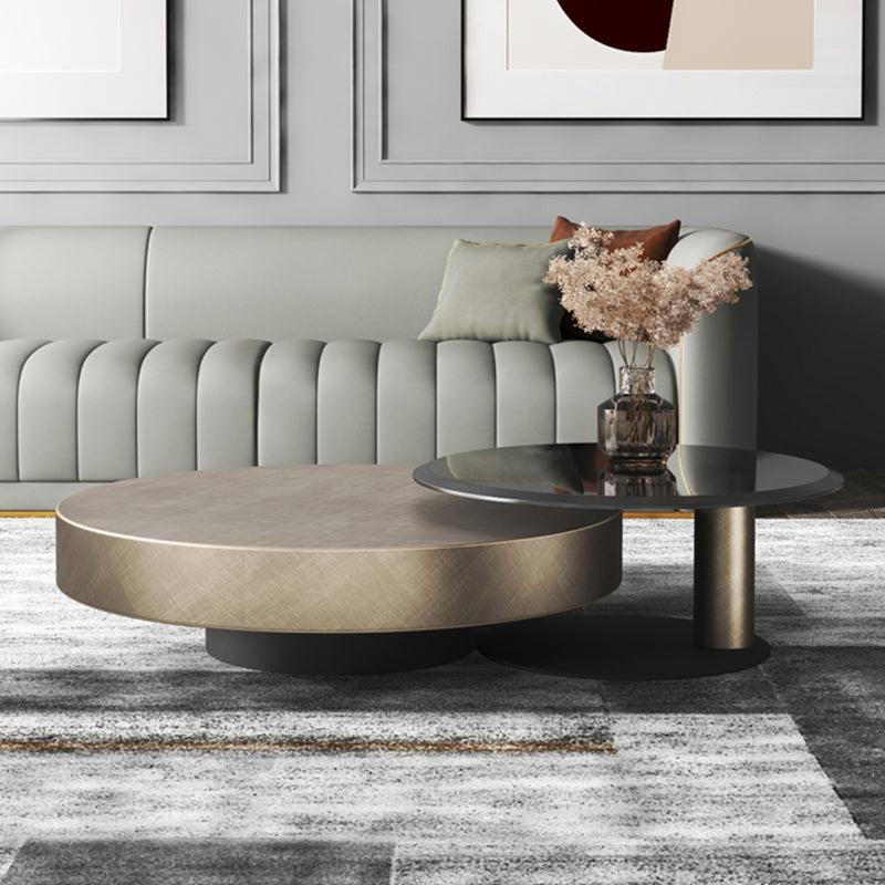 Gold Nesting Coffee Table, With Black Side Table