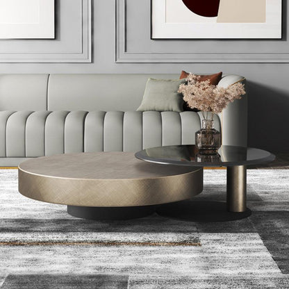 Gold Nesting Coffee Table, With Black Side Table