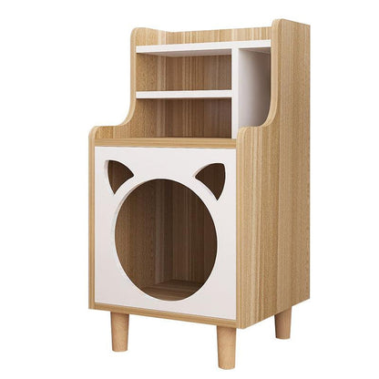 Pura Side Table With Pet House, Wood