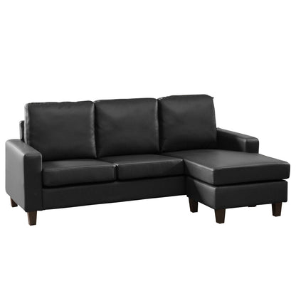 Premium Leather Look Reversible Corner Sofa