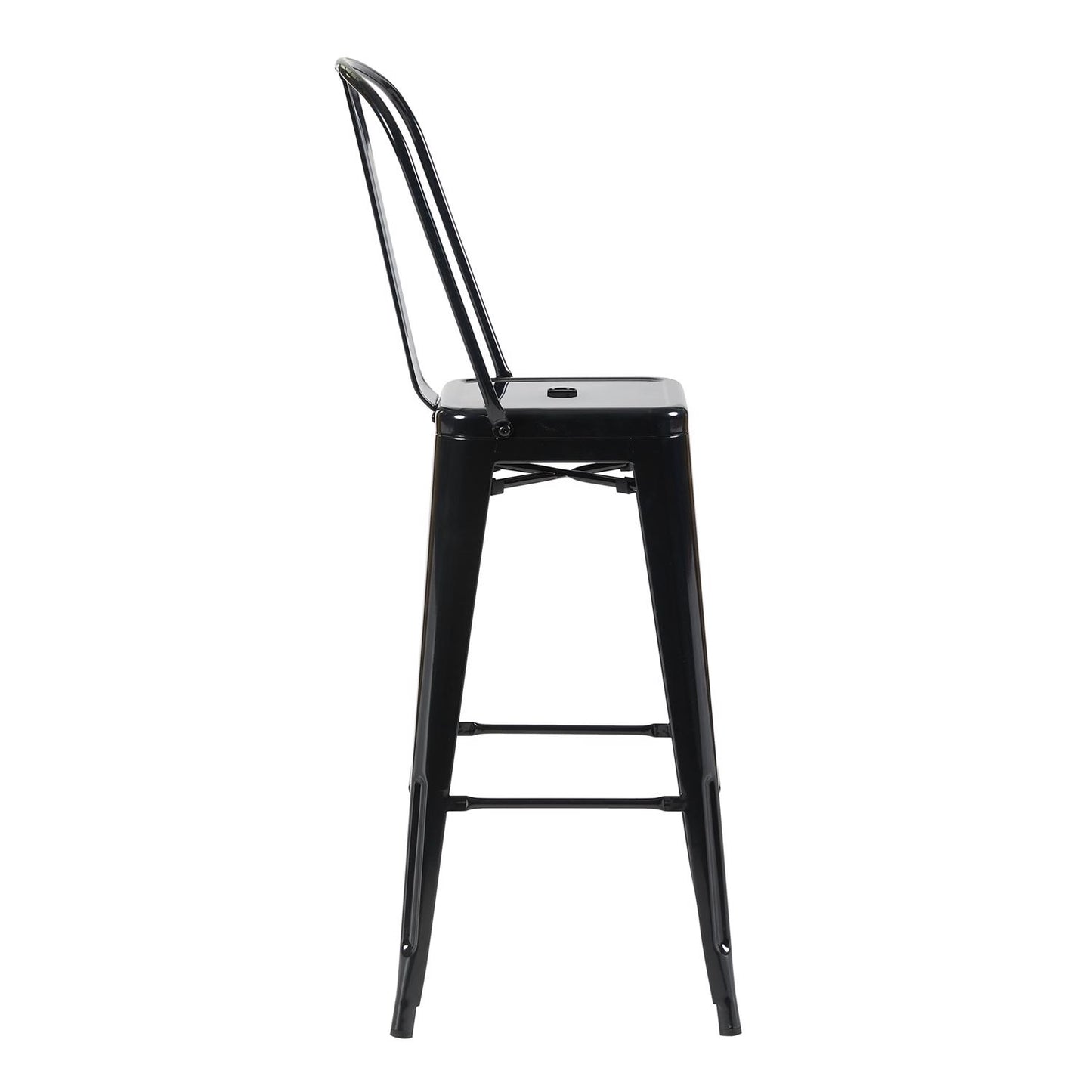 Bistro Pack of 4 30" Black Bar Chairs – Durable & Stylish