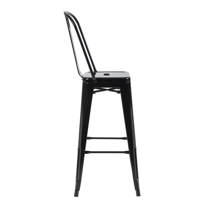 Bistro Pack of 4 30" Black Bar Chairs – Durable & Stylish