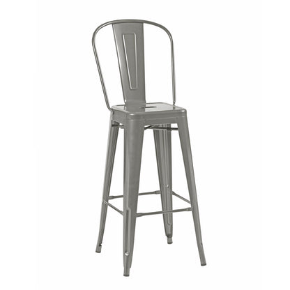 Bistro Pack of 4 30" Silver Bar Chairs – Stylish & Durable