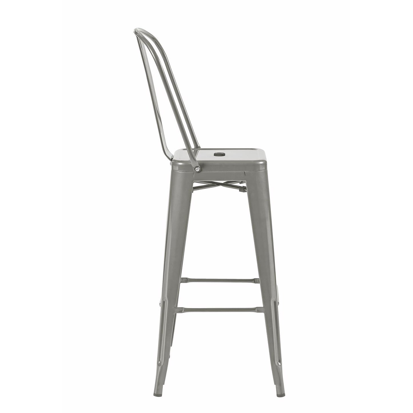 Bistro Pack of 4 30" Silver Bar Chairs – Stylish & Durable