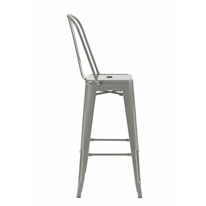 Bistro Pack of 4 30" Silver Bar Chairs – Stylish & Durable