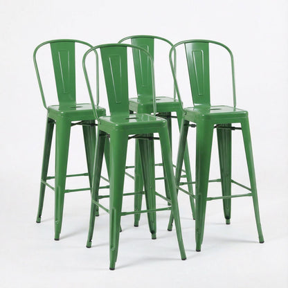 Bistro Pack of 4 30" Green Bar Chairs – Durable & Stylish