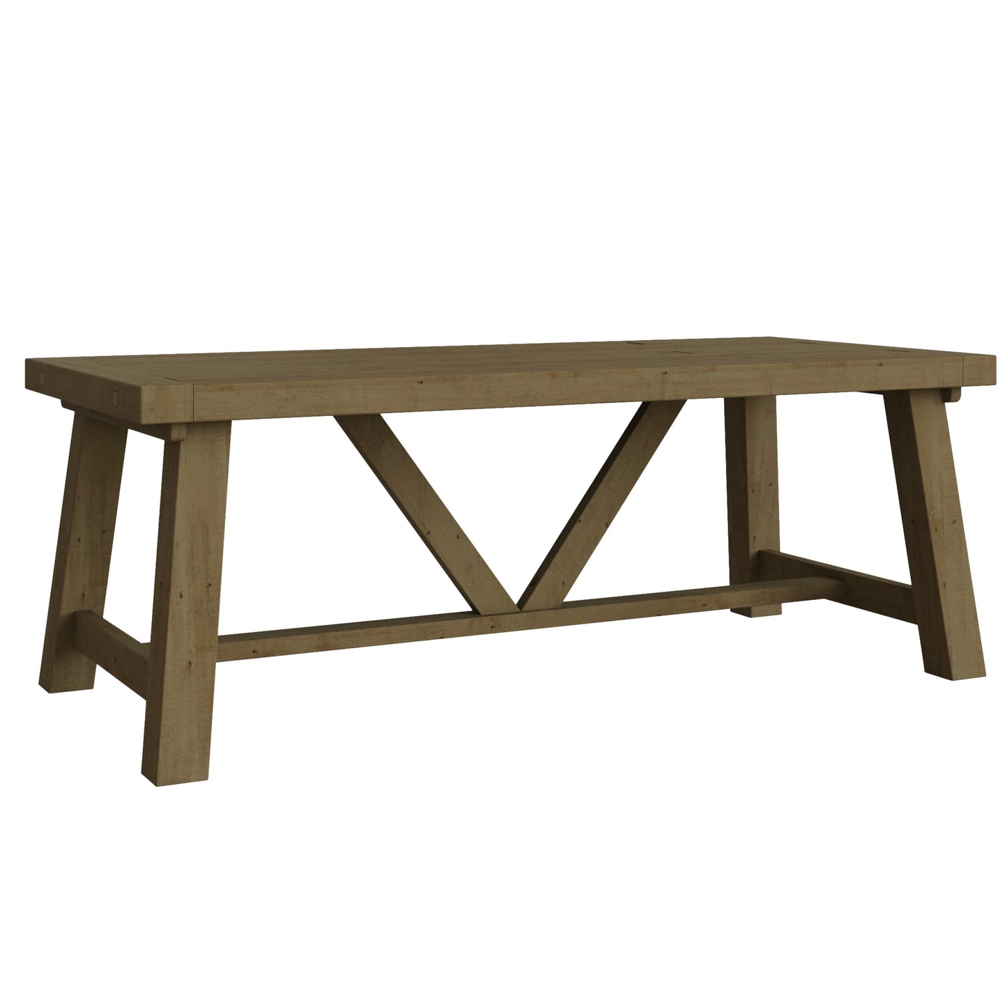 Saltash 2m Fixed Top Dining Table – Solid Reclaimed Pine