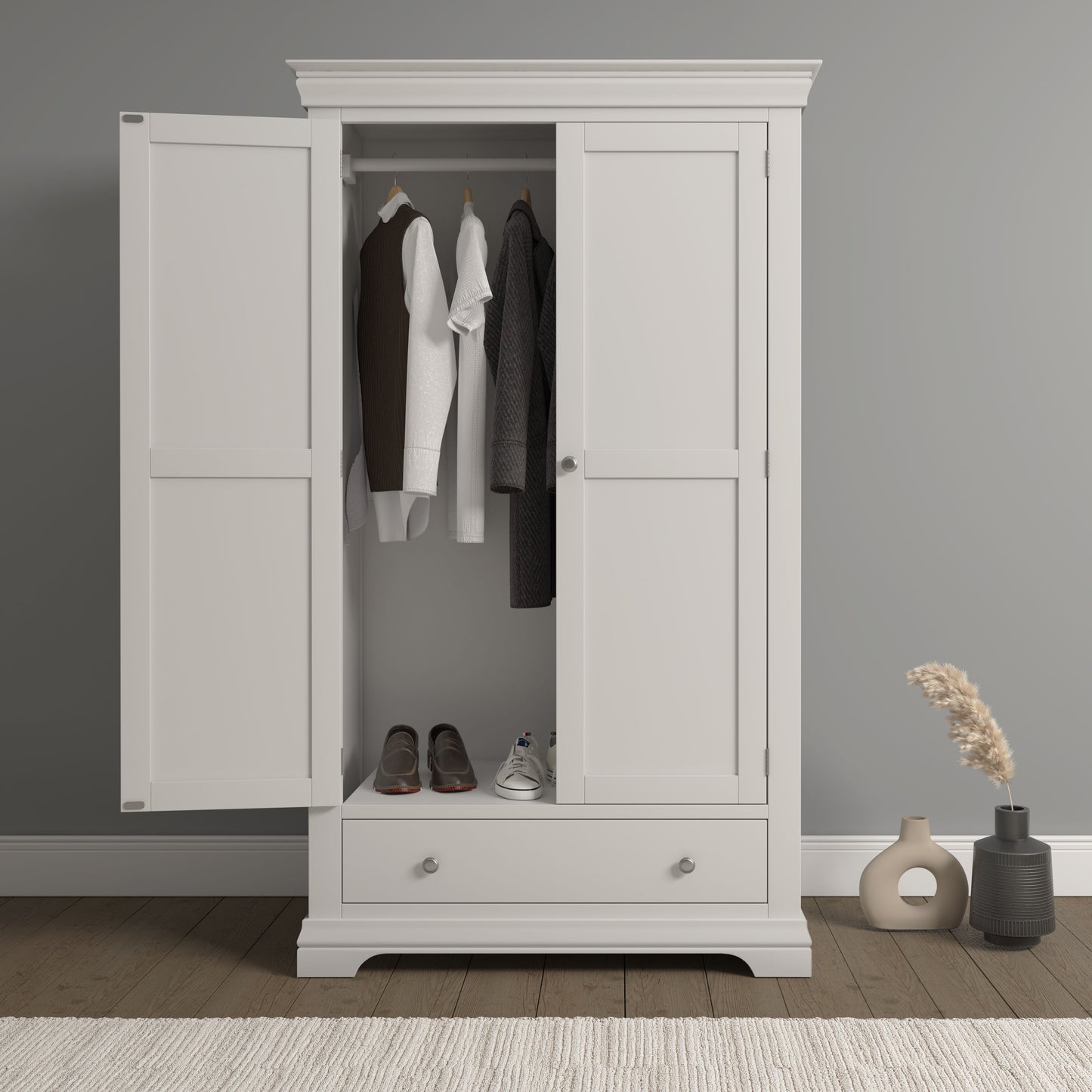 Bordeaux 2 Door Ivory Wardrobe – Elegant Storage Solution