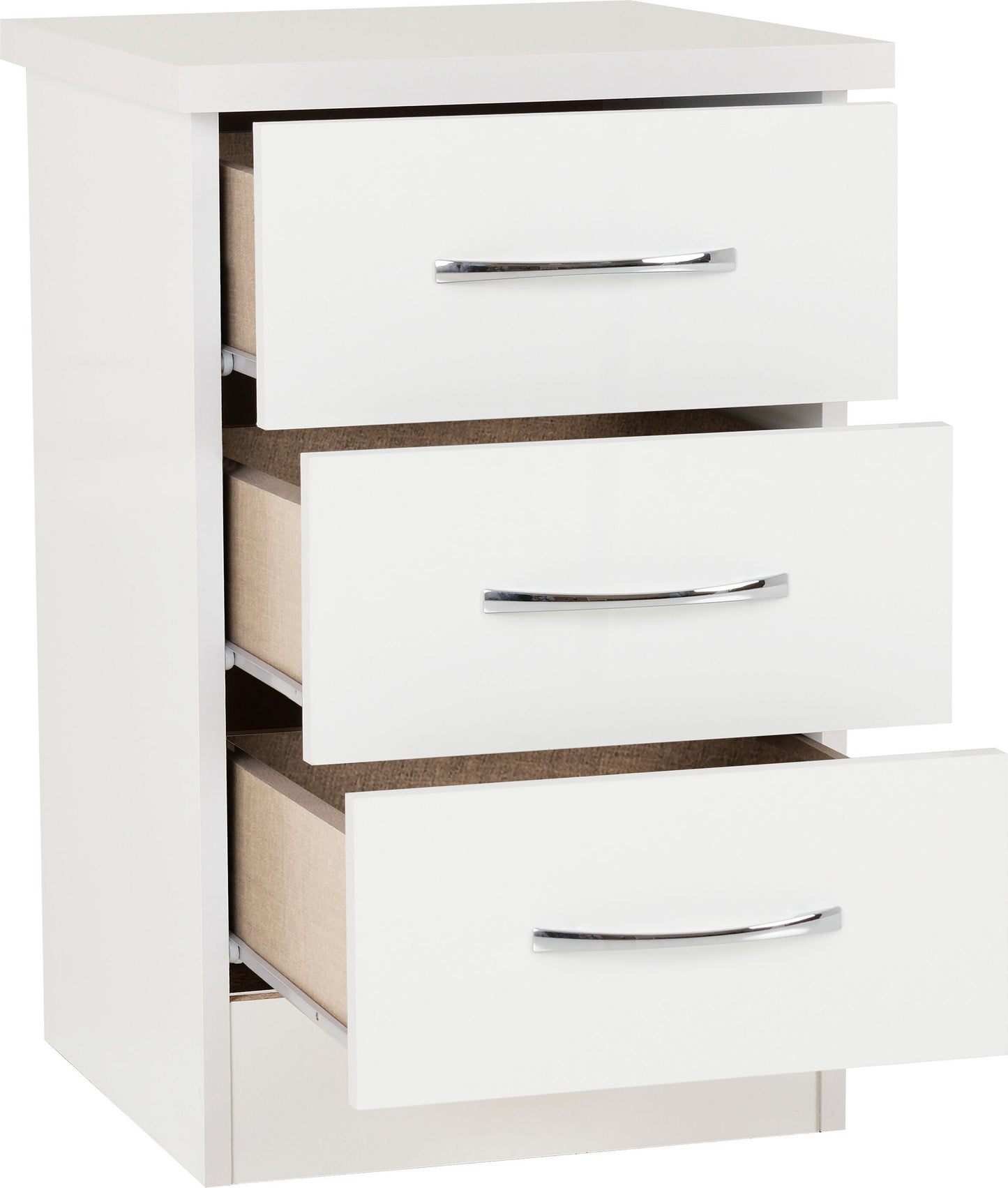 Nevada 2 Door 1 Drawer Wardrobe - White Gloss