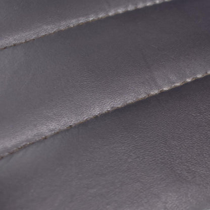 Artisan Grey Leather Bench with Black Iron Frame