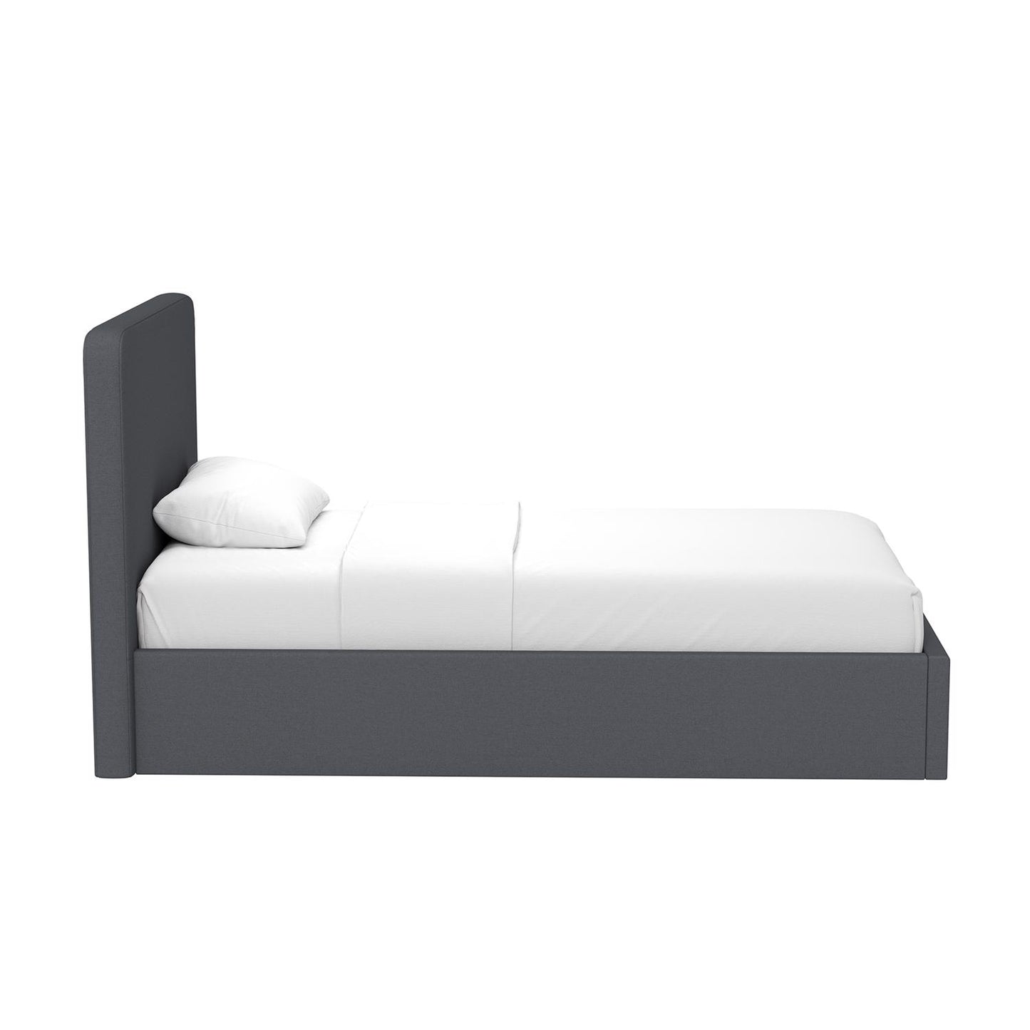 Grey Fabric Single Ottoman Storage Bedframe