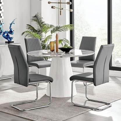 Palma Round Beige Stone Effect 4-6 Seater Dining Table