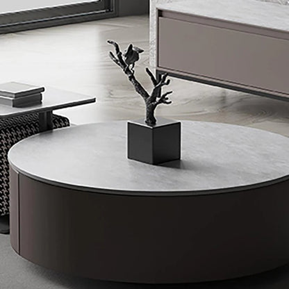 Alvis Coffee Table Set With Stool, Sintered Stone