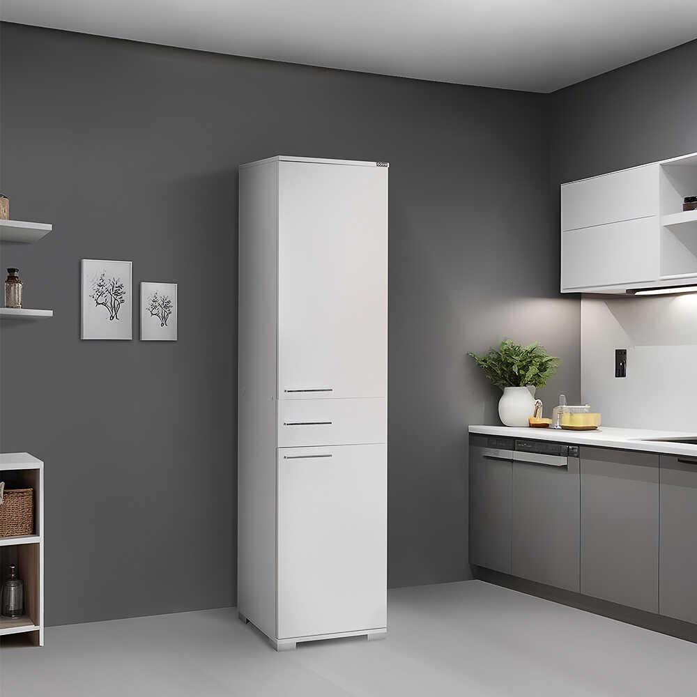 Adore High Gloss White 2 Door Storage Unit with Drawer