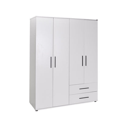 Adore Matt White 4 Door 2 Drawer Wardrobe with Shelves