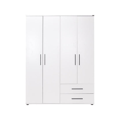 Adore Matt White 4 Door 2 Drawer Wardrobe with Shelves