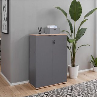 Adore Rio Anthracite Grey Office Filing Cabinet with Lockable Storage