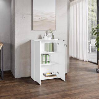 Rio Matt White Office Filing Cabinet with Lockable Storage