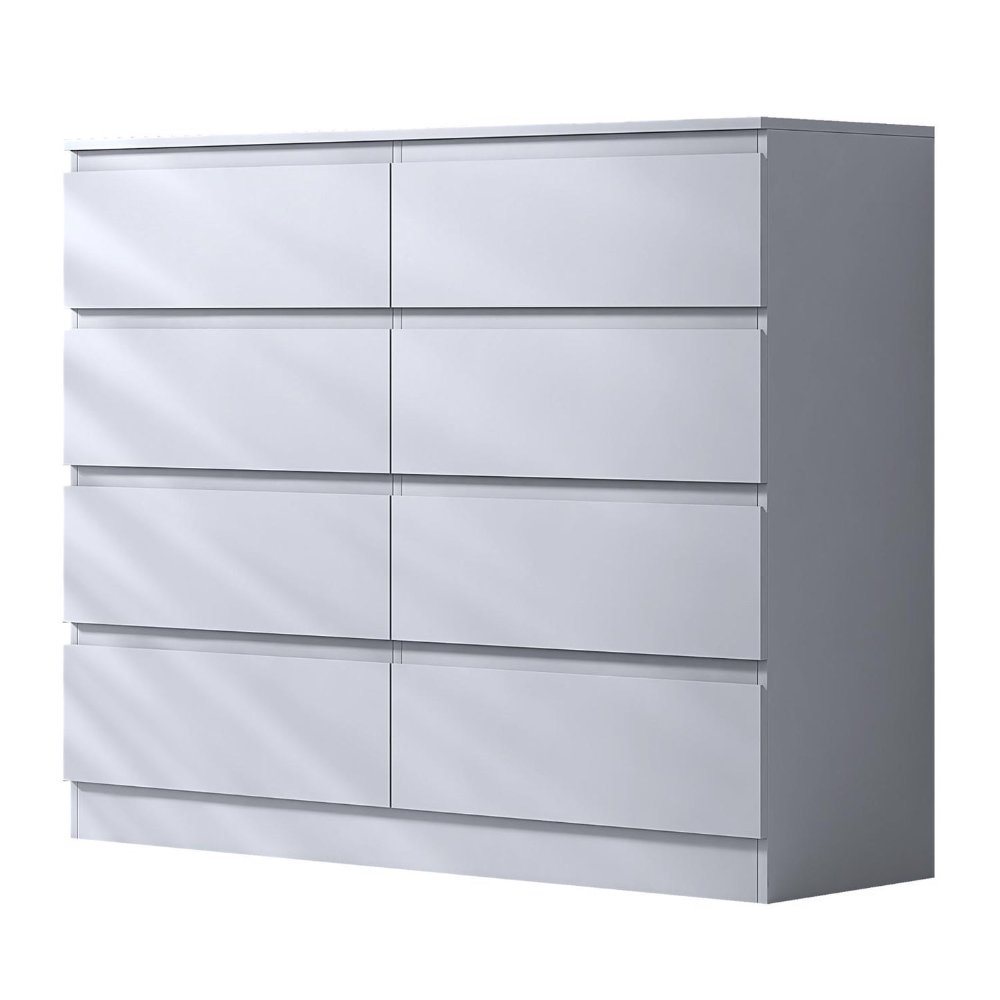 Stora 8 Drawer Wide 4+4 Chest of Drawers – Matt White