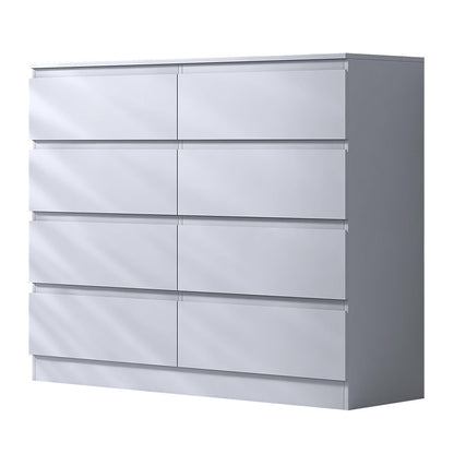 Stora 8 Drawer Wide 4+4 Chest of Drawers – Matt White