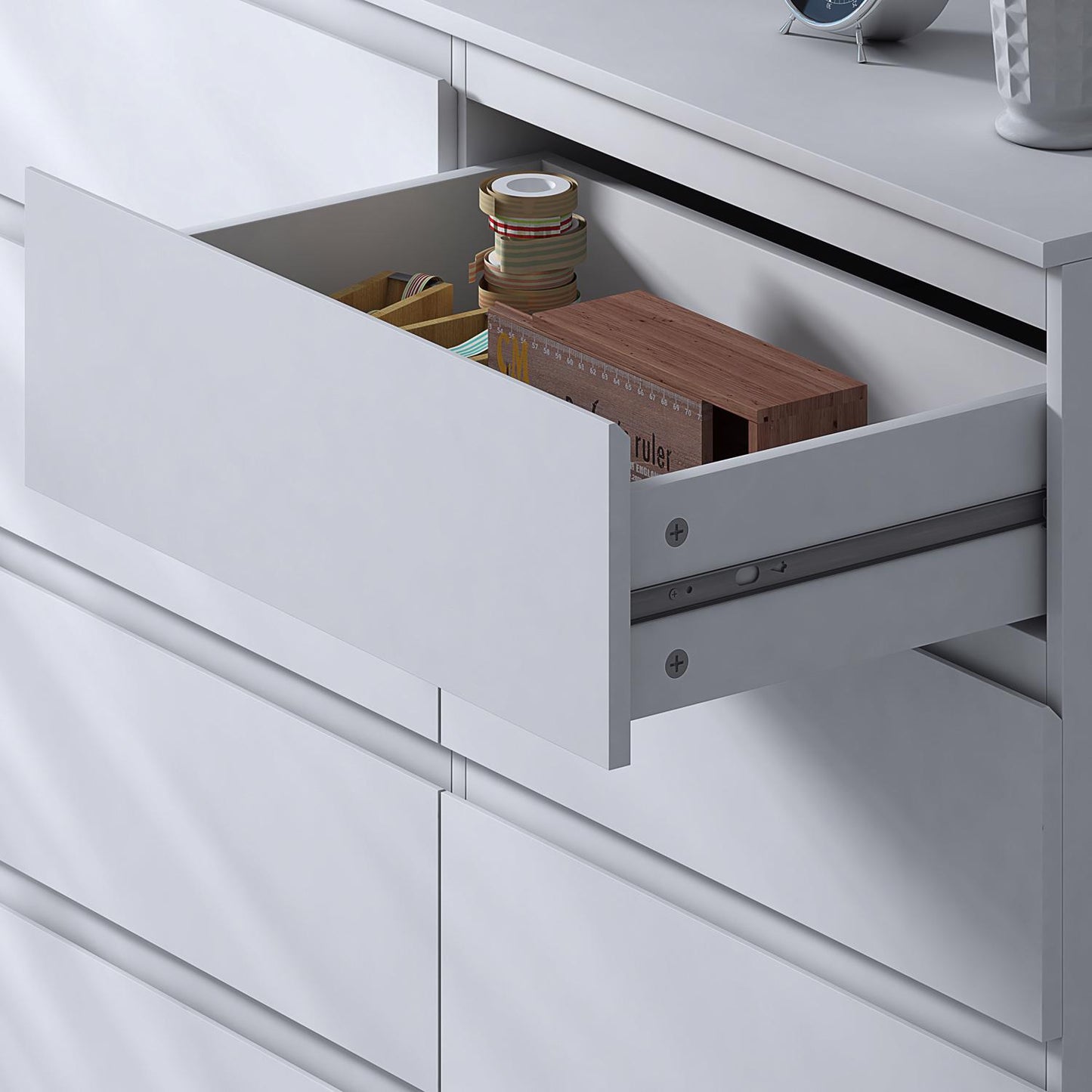Stora 8 Drawer Wide 4+4 Chest of Drawers – Matt White