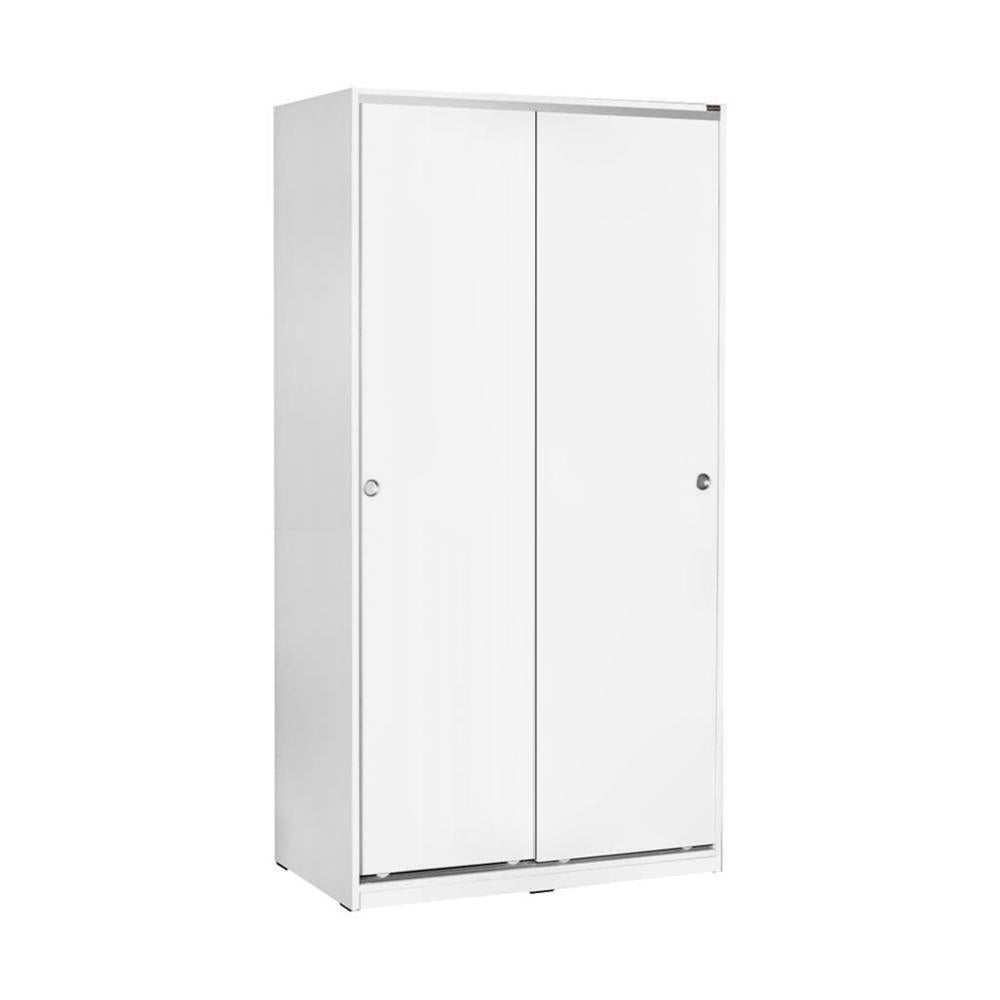 Adore Matt White Sliding 2 Door Wardrobe with Shelves