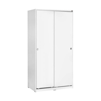 Adore Matt White Sliding 2 Door Wardrobe with Shelves
