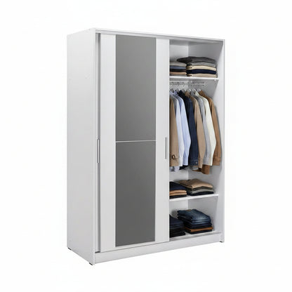 Adore Matt White Sliding 2 Door Wardrobe 120cm with Mirror