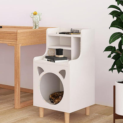 Pura Side Table With Pet House, Wood