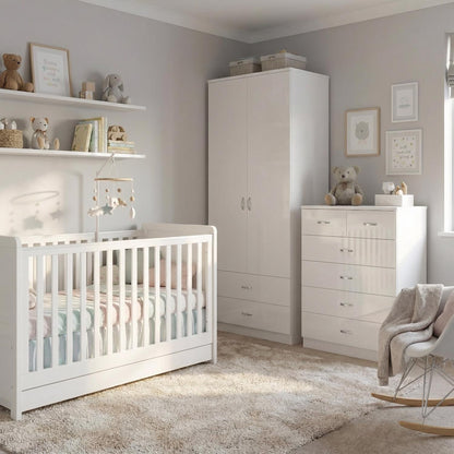 Chilton 2 Piece White Gloss Nursery Furniture Set