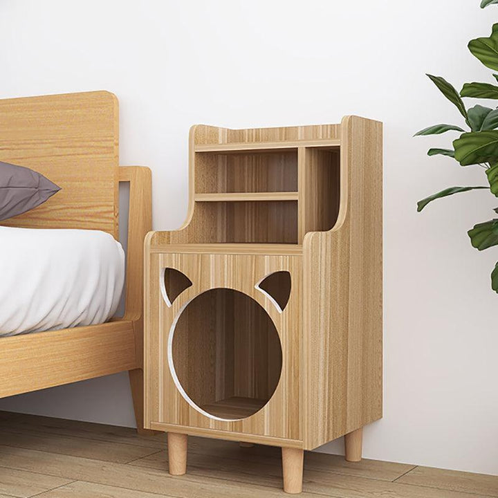 Pura Side Table With Pet House, Wood