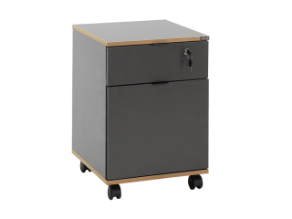 Adore Rio Anthracite Grey Mobile Office Storage Cart with Lockable Drawer