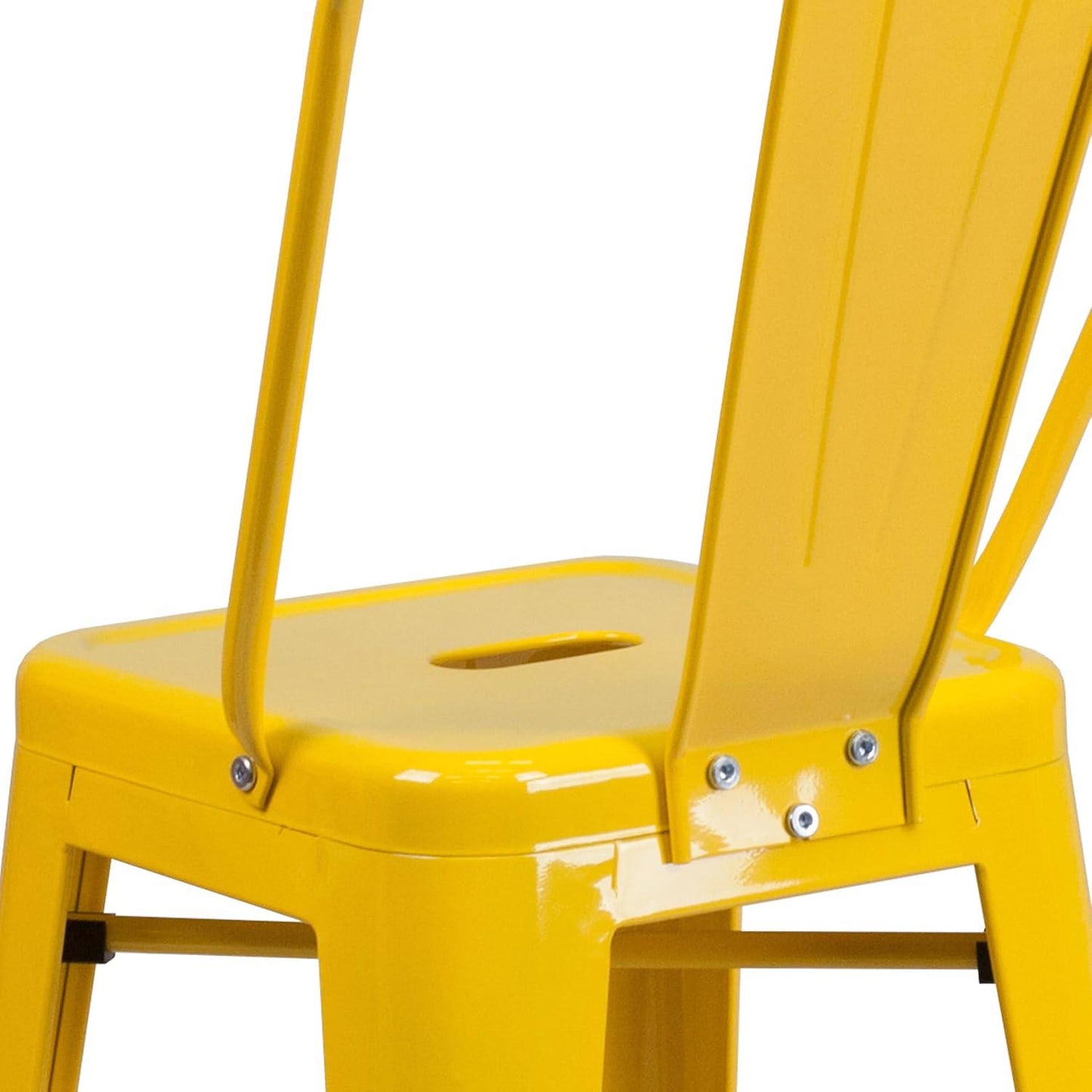 Lily 24" Industrial Style Bar Stool Chair Yellow – Set of 4