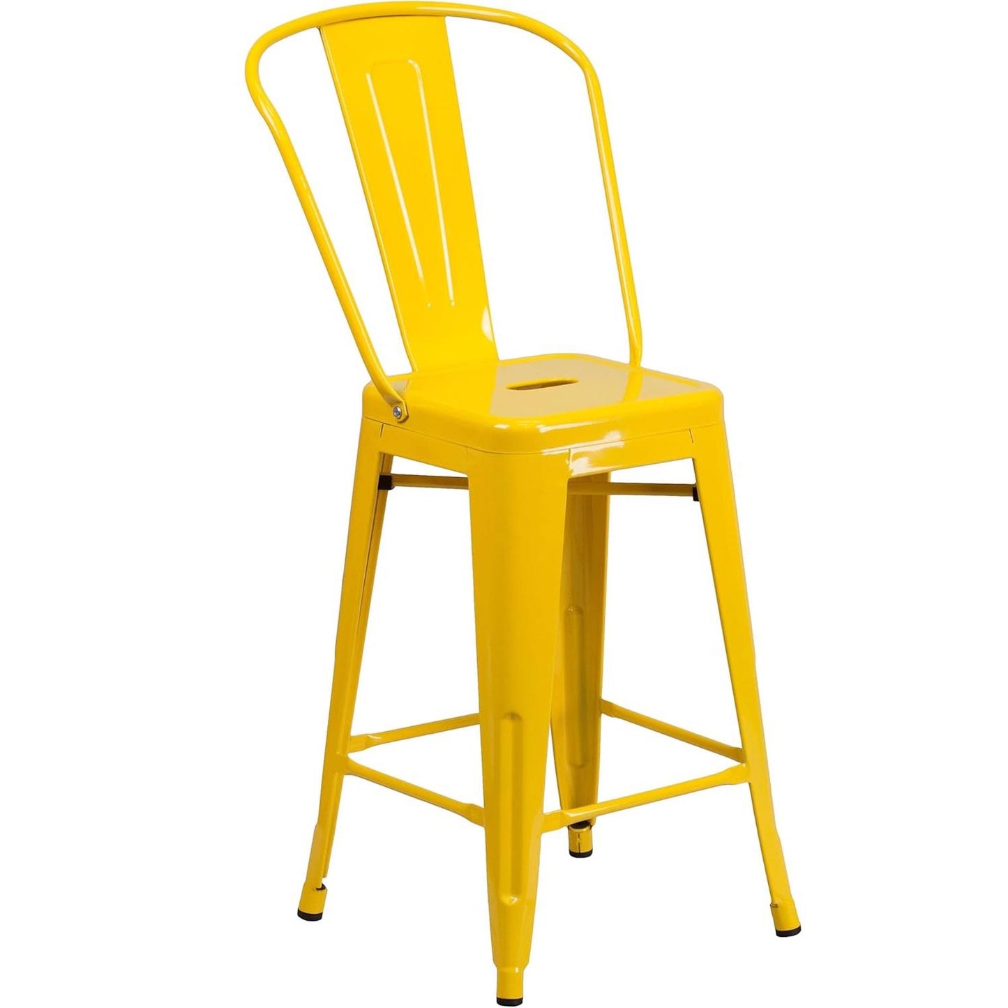 Lily 24" Industrial Style Bar Stool Chair Yellow – Set of 4