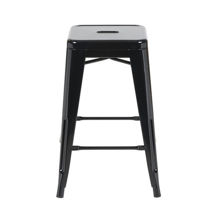 Bistro Pack of 4 Black 24" Countertop Stools – Modern Industrial