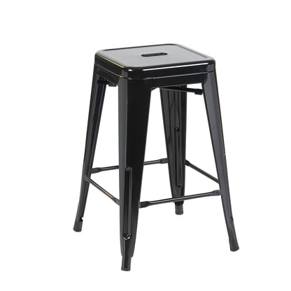 Bistro Pack of 4 Black 24" Countertop Stools – Modern Industrial