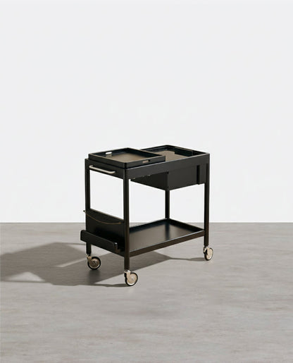 Orion With Magazine Rack Side Table With Trolleys