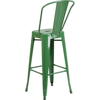 Lily 30" Industrial Style Bar Stool Chair Green – Set of 4