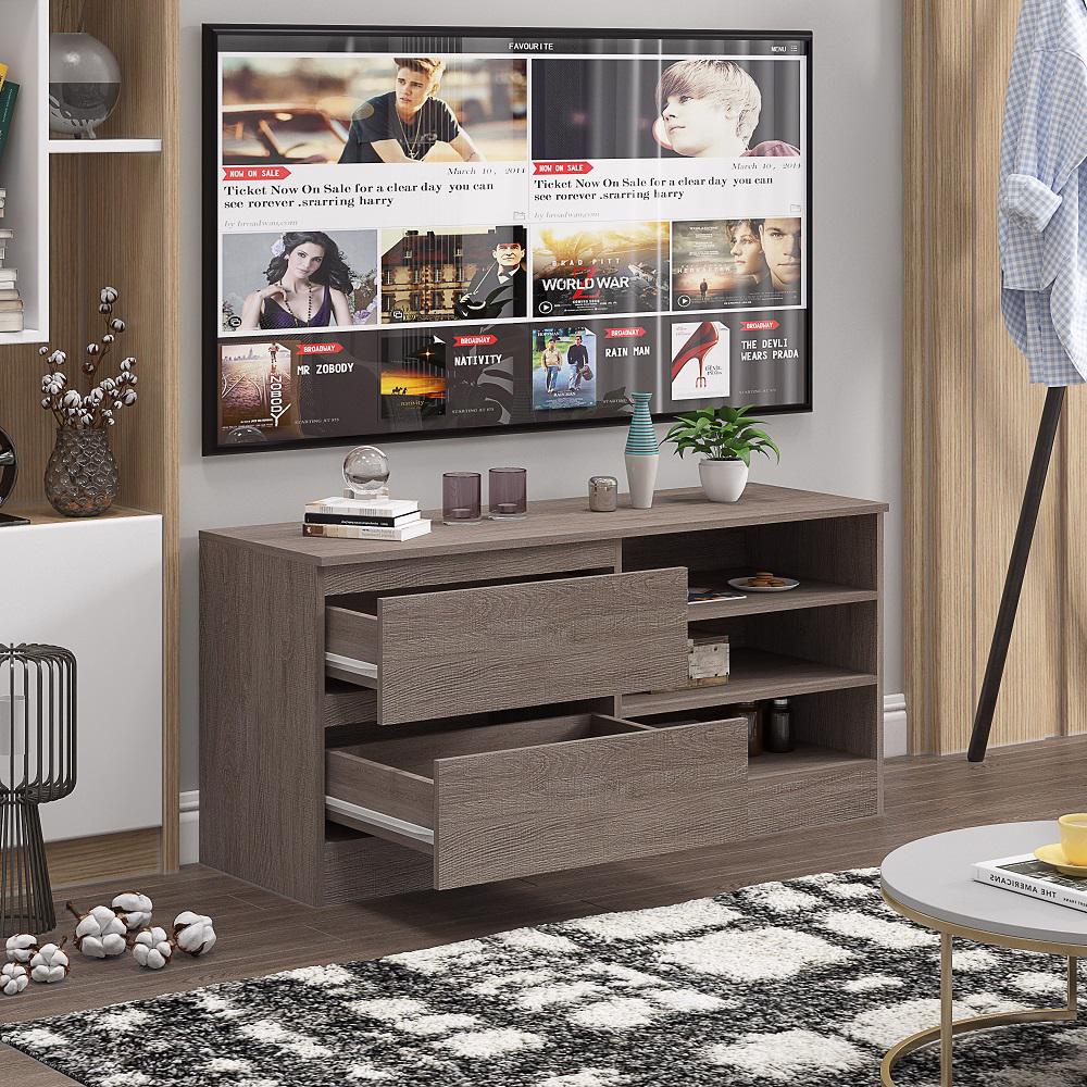 FWStyle Stora 2 Drawer Entertainment Unit – Rustic Oak