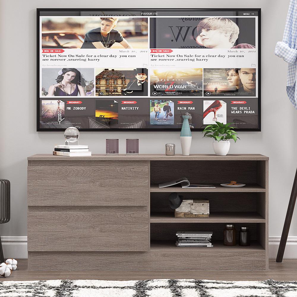 FWStyle Stora 2 Drawer Entertainment Unit – Rustic Oak