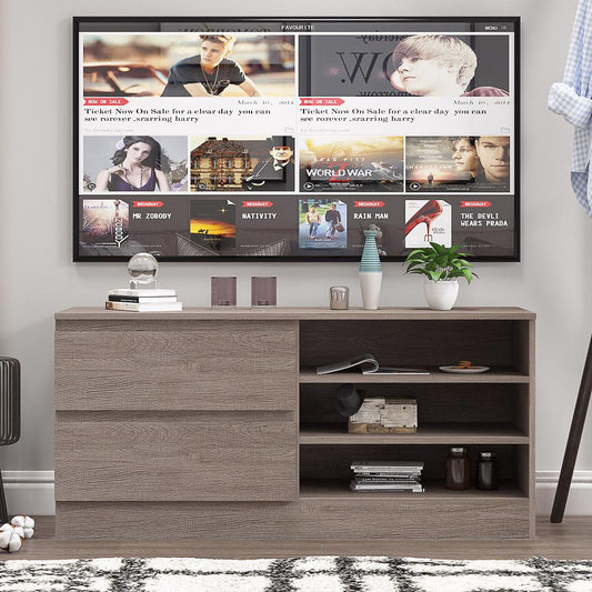 FWStyle Stora 2 Drawer Entertainment Unit – Rustic Oak