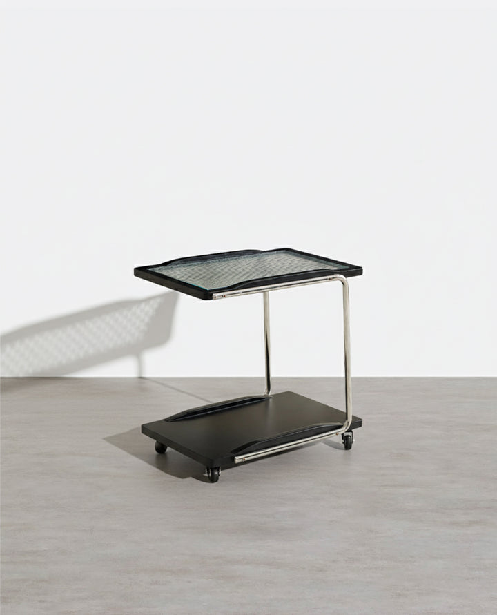 Demetrius Side Table With Trolleys, Black £419.00