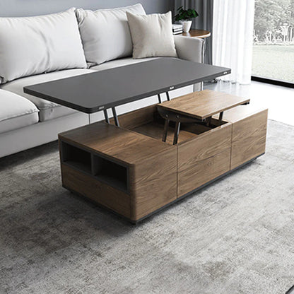 Ruby Lift Top Coffee Table, Multi-Functional Foldable Coffee Table, Walnut & Black