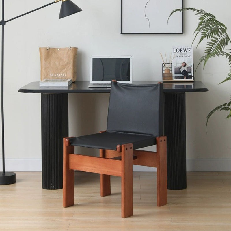Lynette Dining Chair, PU Leather, Solid Wood
