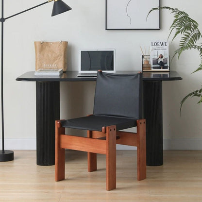 Lynette Dining Chair, PU Leather, Solid Wood